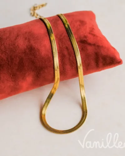 Collier maille serpent acier inoxydable doré ✨