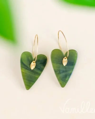 Créoles coeurs verts💚