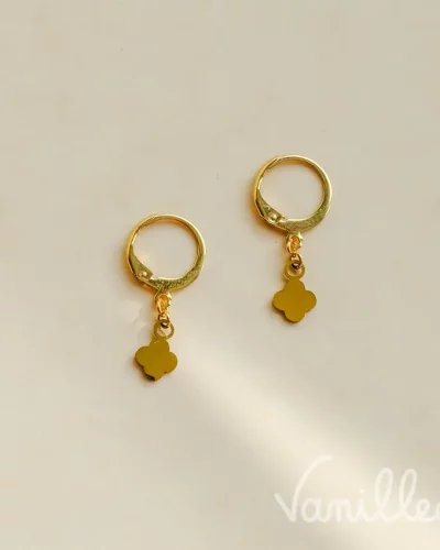 Boucles dormeuses trèfle dorées | Alba 🍀
