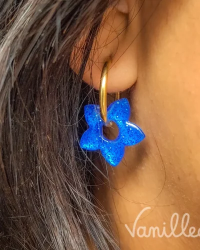 Boucles Tiaré bleu intense 🌺