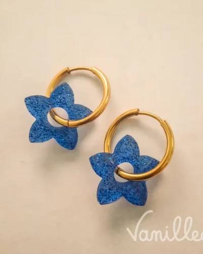 Boucles Tiaré bleu intense 🌺