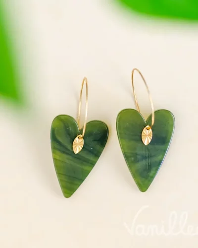 Créoles coeurs verts💚