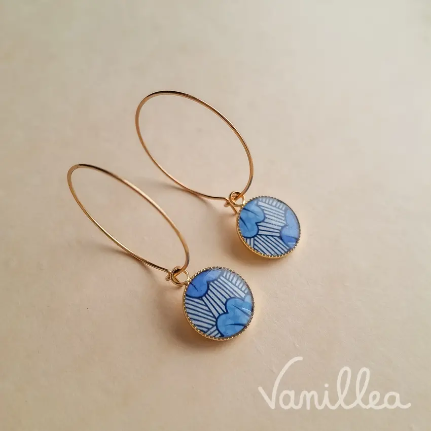 Boucles d'oreilles wax bleu