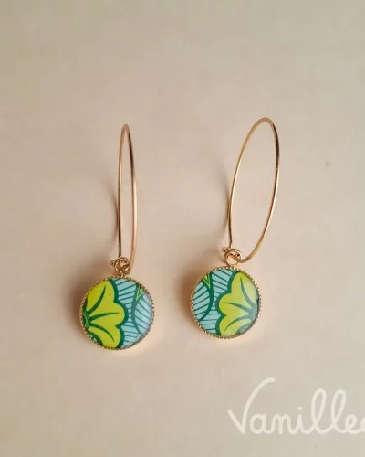 Créoles en wax vert anis | MALAIKA 💚
