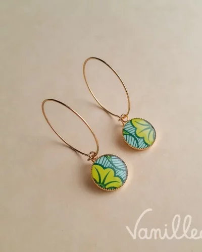 Créoles en wax vert anis | MALAIKA 💚