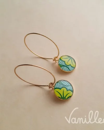 Créoles en wax vert anis | MALAIKA 💚