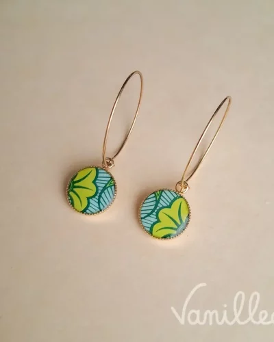 Créoles en wax vert anis | MALAIKA 💚