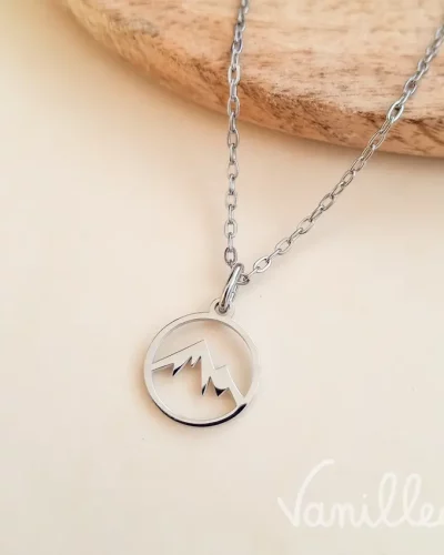 Collier montagne minimaliste argenté 🏔️ Collier Altitude