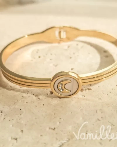 Bracelet jonc Lune en nacre 🌙