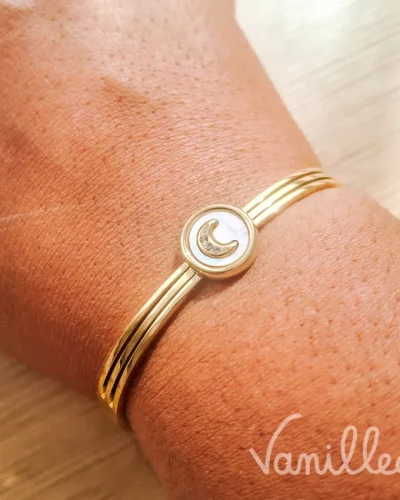 Bracelet jonc Lune en nacre 🌙