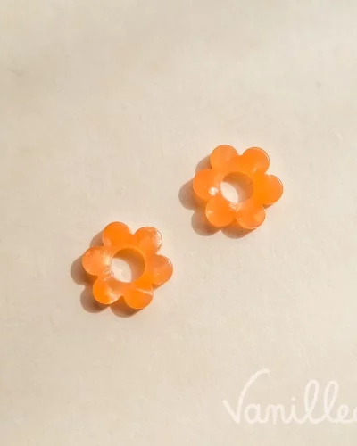 Mini pampilles fleurs orange