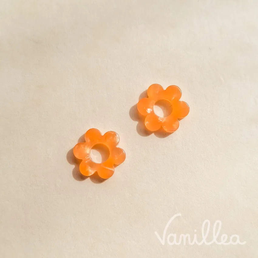 Mini pampilles fleurs oranges clair