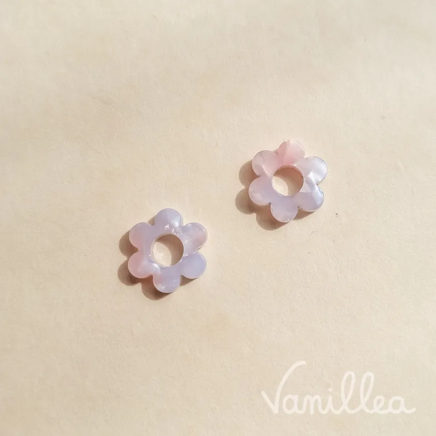 Mini pampilles fleurs rose bleu