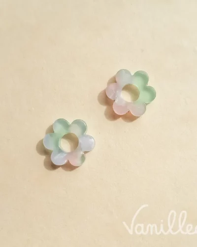 Mini pampilles fleurs rose vert