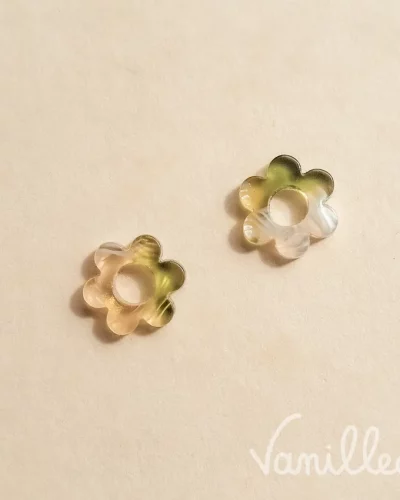 Mini pampilles fleurs vert blanc