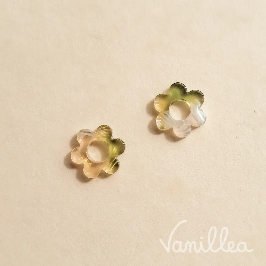 Mini pampilles fleurs vert blanc