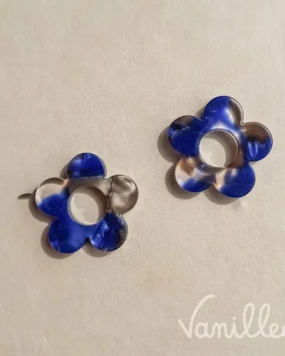 Pampille fleur bleu marron Cynthia 💙