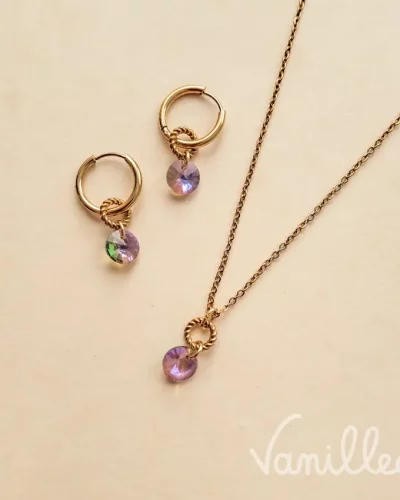 Parure dorée ADÉ cristal violet ✨