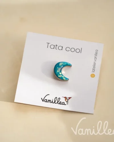 Broche Lune turquoise 🌙