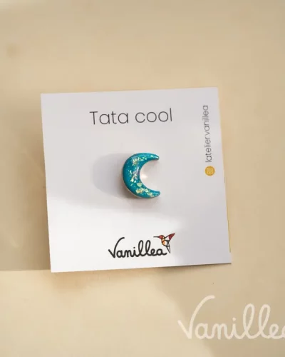 Broche Lune turquoise 🌙
