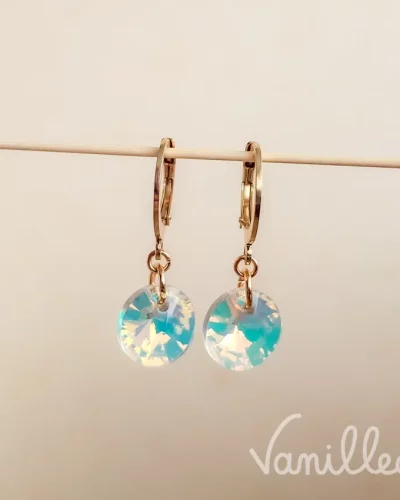 Boucles dormeuses cristal irisé ✨ | NEIGE