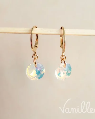 Boucles dormeuses cristal irisé ✨ | NEIGE