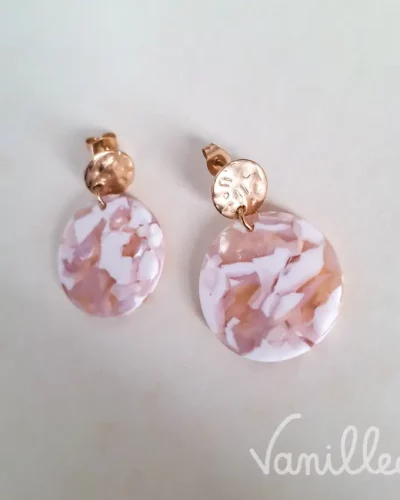 Boucles rondes acétate rose marbré Alba 🌸