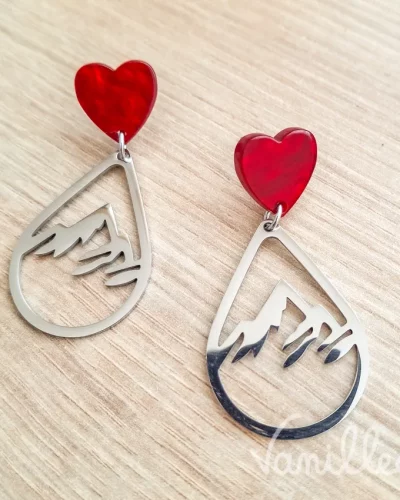💖 Boucles Cœur des Sommets Rouge