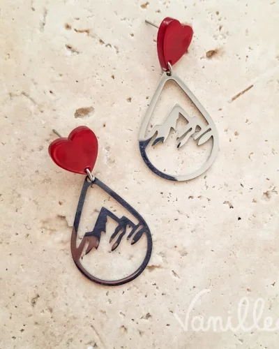 💖 Boucles Cœur des Sommets Rouge