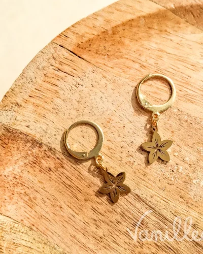 Boucles dormeuses fleur dorées 🌸 NAÉ