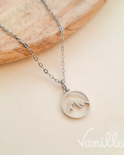 Collier montagne minimaliste argenté 🏔️ Collier Altitude