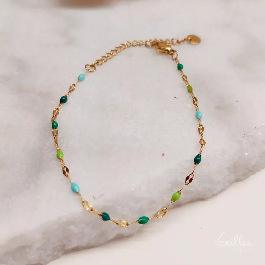 Bracelet à pois verts CALANDRA