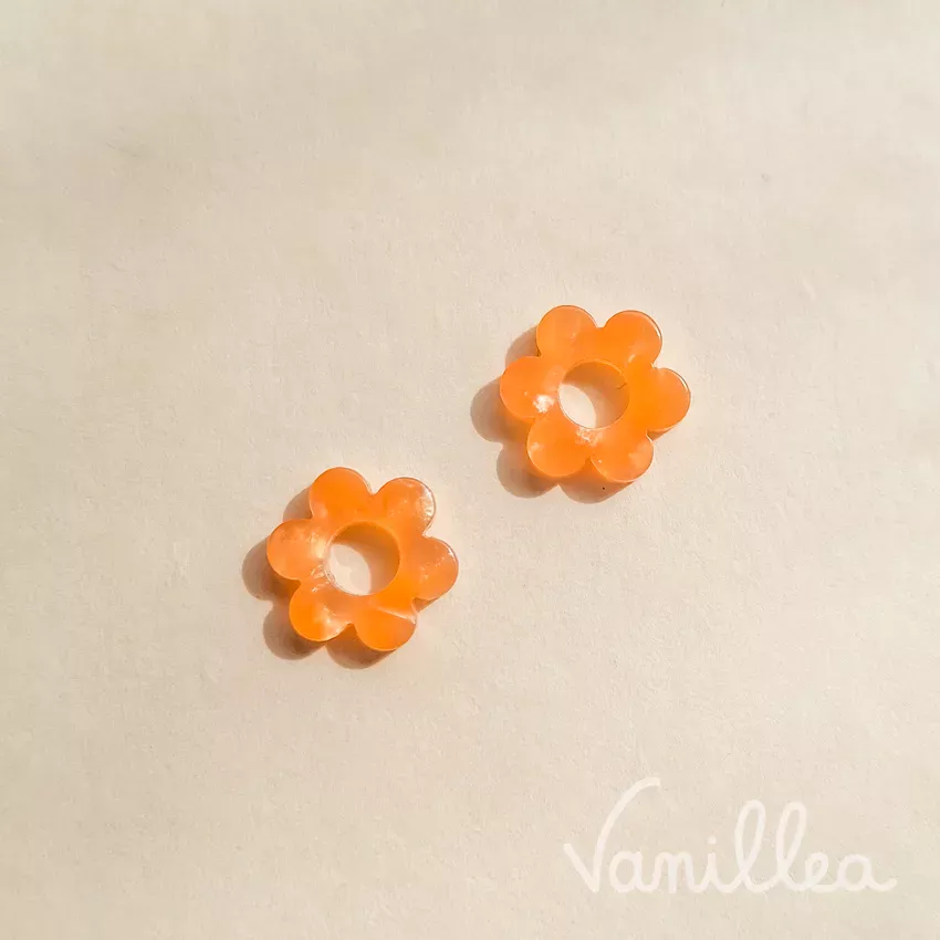 Mini pampilles fleurs oranges clair