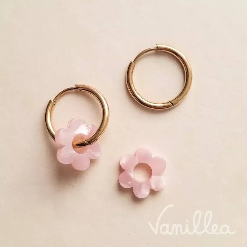 Mini pampilles fleurs rose