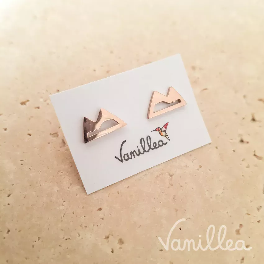 puces montagne acier inoxydable rose ajourées vue frontale